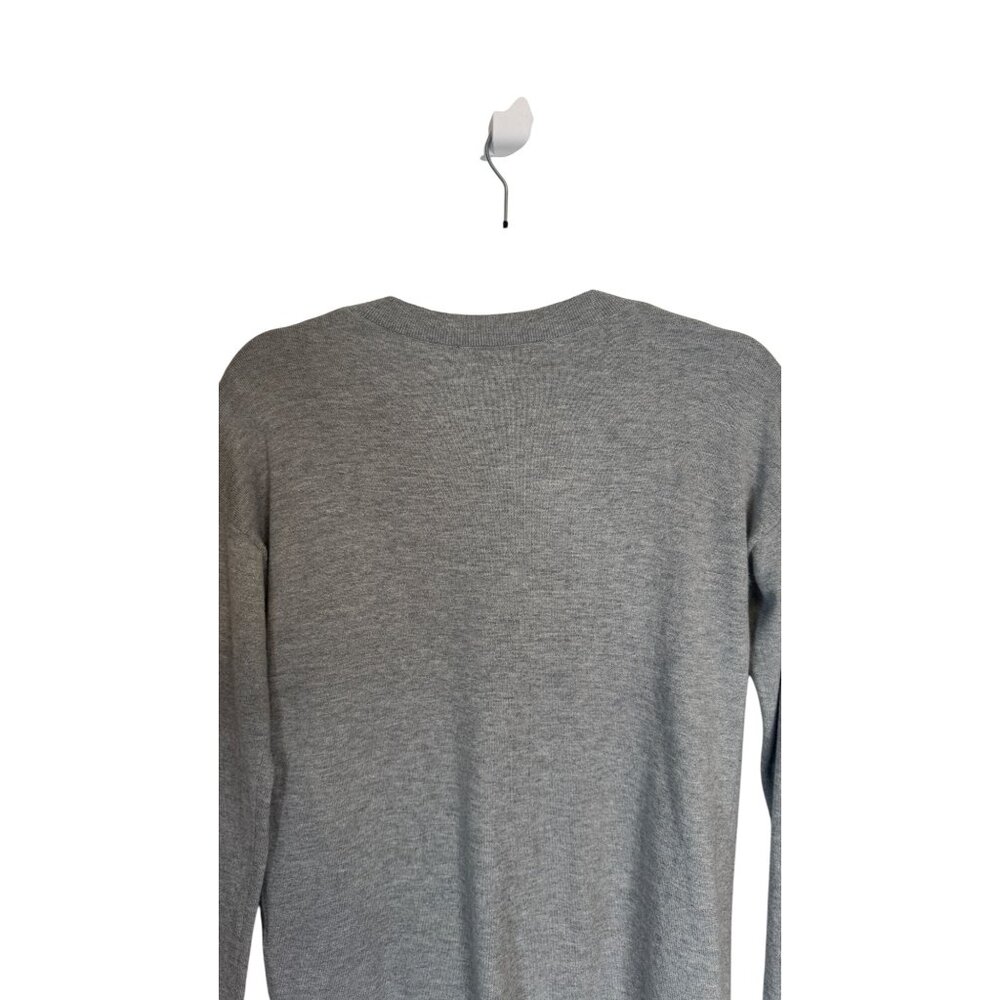 Banana Republic Womens Gray V-Neck Sweater S 55% Cotton 40% Nylon 5% Cashmere - Picture 8 of 13